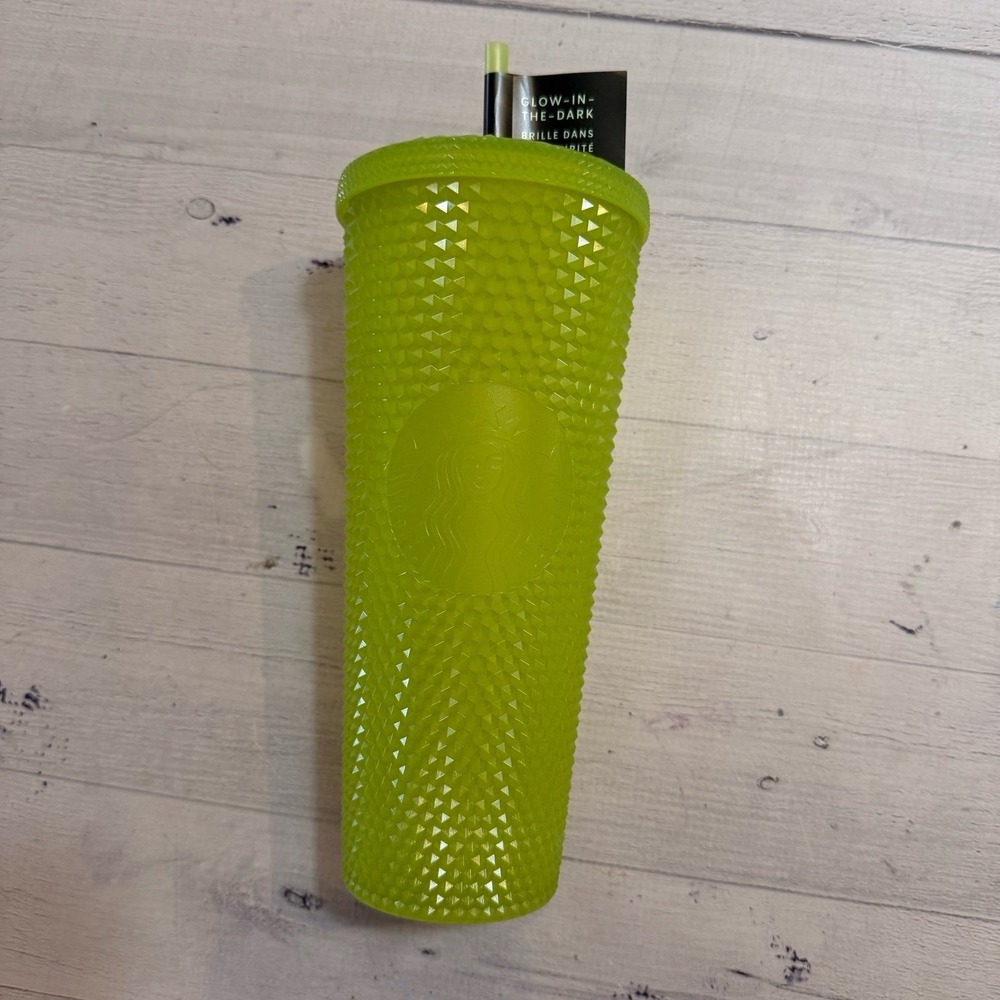 Starbucks GLOW In The DARK Lemongrass Tumbler Cup VENTI 24oz Studded New w/Tags